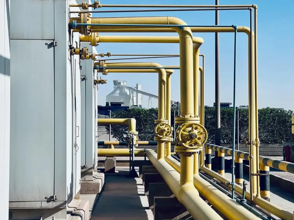 API globe valves used in an outdoor chemical processing plant
