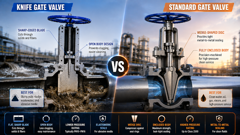 What Is the Core Difference Between a Knife Gate Valve and a Standard Gate Valve